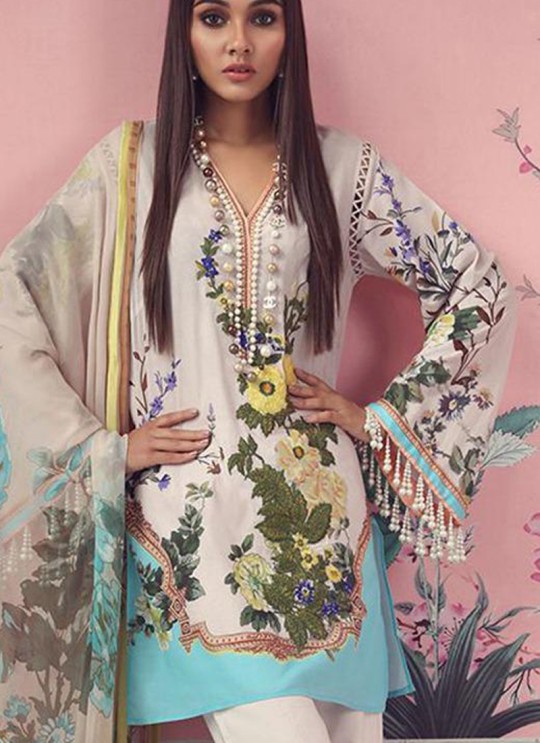 Cream Pure Cotton Printed Designer Pakistani Suits Muslin Vol 5 700507 By Deepsy SC/015044 Cream Pure Cotton Printed Designer Pakistani Suits Muslin Vol 5 700507 By Deepsy SC/015044