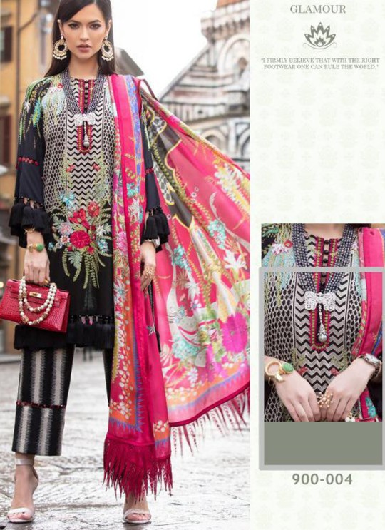 Black Cotton Zari Work Designer Party Wear Pakistani Suits Sana Safinaz Lawn Vol 19 900004 By Deepsy SC/015674