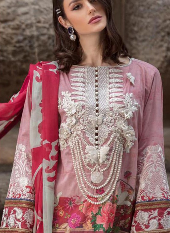 Pink Cotton Zari Work Designer Party Wear Pakistani Suits Sana Safinaz Lawn Vol 19 900006 By Deepsy SC/015674