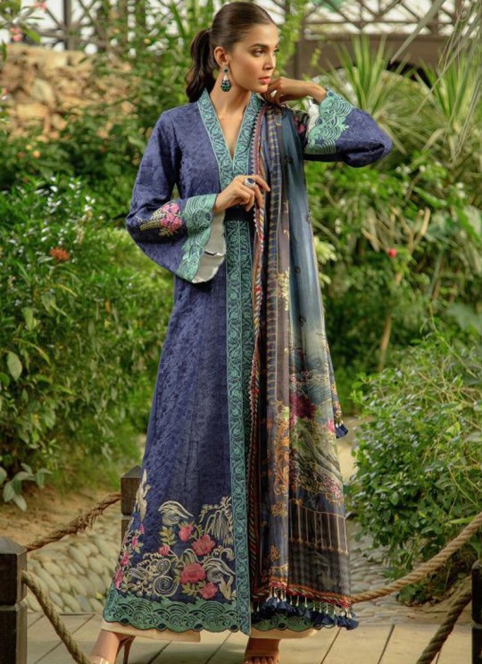 Blue Cotton Embroidered Pakistani Suit Zarquash 015 By Deepsy SC/015777