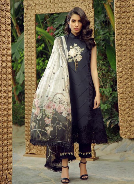 Black Cotton Embroidered Pakistani Suit Zarquash 017 By Deepsy SC/015777 Black Cotton Embroidered Pakistani Suit Zarquash 017 By Deepsy SC/015777
