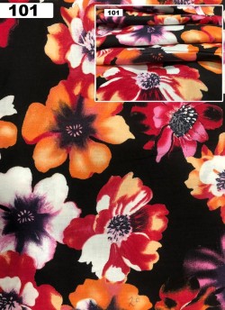Black Musk Cotton 100X100 Weaving Floral Print Fabric 101