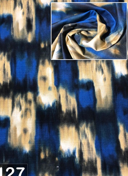 Blue Musk Cotton 100X100 Weaving Floral Print Fabric 127