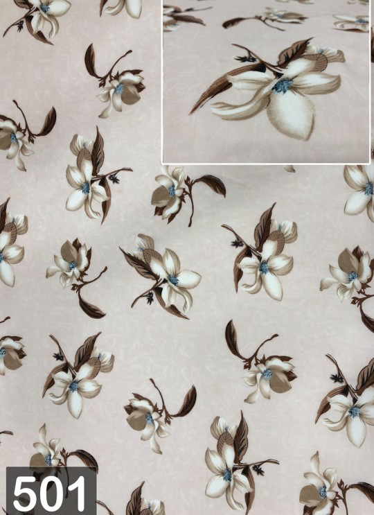 Cream Fiona Georgette Floral Print Fabric 501