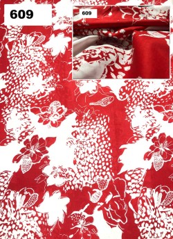 Red Melody cotton Floral Print Fabric 609