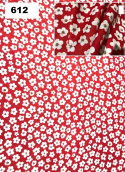 Red Melody cotton Floral Print Fabric 612