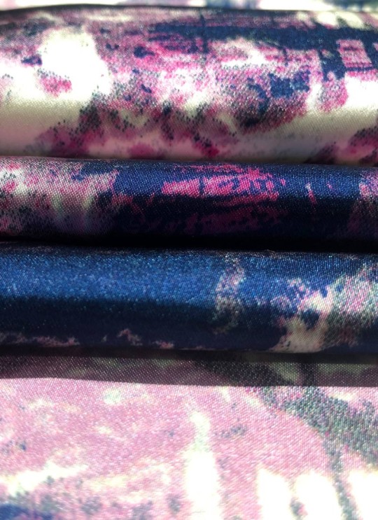 Multicolor Rubaru Satin Printed Fabric 211
