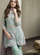 Turquoise Net Party Wear Pakistani Suits Sanober 0050A By Fepic SC/012861