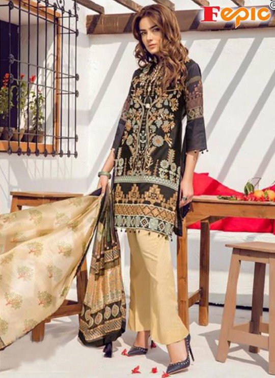 Black Net Casual Wear Pakistani Suits Rosemeen Autograph 38001 Set By Fepic SC/014282