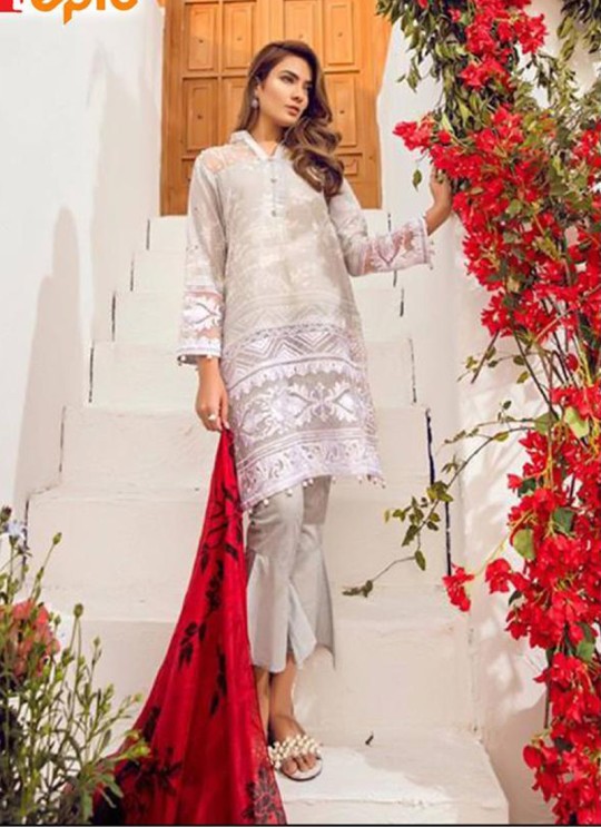 Off White Cambric Casual Wear Pakistani Suits Rosemeen Autograph 38002 Set By Fepic SC/014282