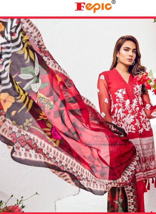 Red Cambric Casual Wear Pakistani Suits Rosemeen Autograph 38003 Set By Fepic SC/014282 Red Cambric Casual Wear Pakistani Suits Rosemeen Autograph 38003 Set By Fepic SC/014282
