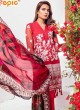 Red Cambric Casual Wear Pakistani Suits Rosemeen Autograph 38003 Set By Fepic SC/014282