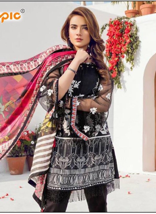 Black Cambric Casual Wear Pakistani Suits Rosemeen Autograph 38005 Set By Fepic SC/014282