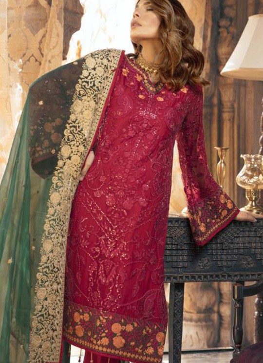 Red Faux Georgette Party Wear Pakistani Suits Signature 36001 Set By Fepic SC/015237