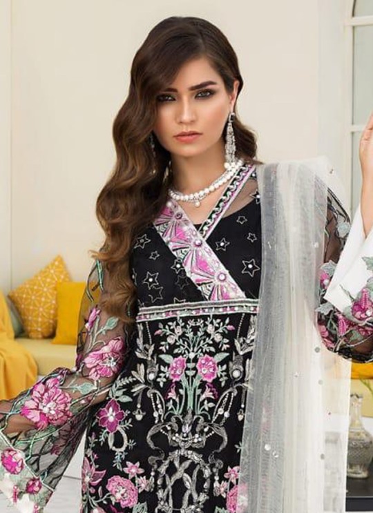 White Organza Embroidered Party Wear Pakistani Suits El Monte By Fepic SC/016234