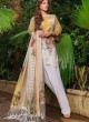 White Cambric Cotton Embroidered Party Wear Pakistani Suits Rosemeen Crosslawn By Fepic SC/016294