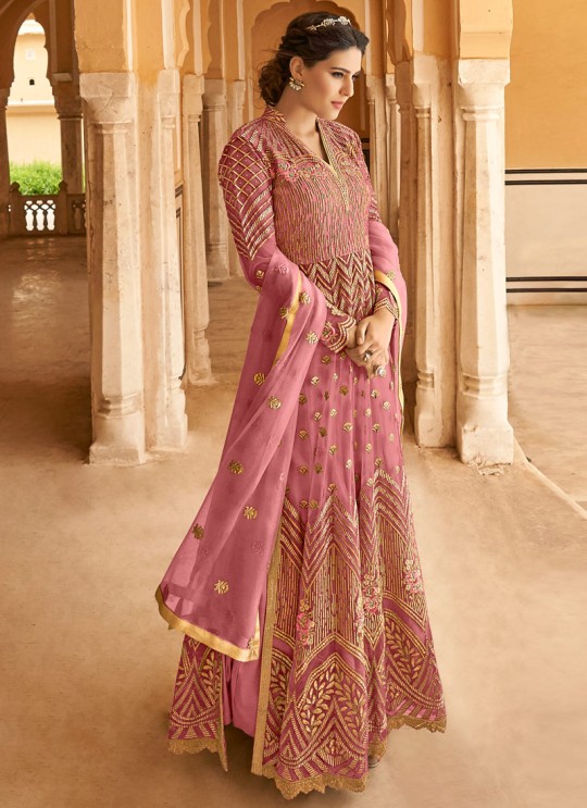 Mauve Net Abaya Style Anarkali For Bridesmaids Highness 15102B Color By Glossy SC/015099