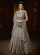 Grey Georgette Abaya Style Anarkali For Mehandi Ceremony Majesty 15004 By Glossy SC/015010