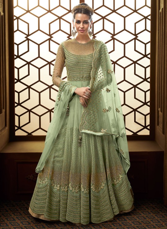Green Net Abaya Style Anarkali For EID Festival 2019 Majesty 15007 By Glossy SC/015013 Green Net Abaya Style Anarkali For EID Festival 2019 Majesty 15007 By Glossy SC/015013