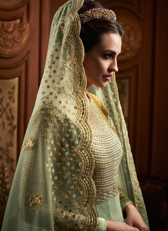 Green Net Abaya Style Anarkali For EID Festival 2019 Majesty 15007 By Glossy SC/015013 Green Net Abaya Style Anarkali For EID Festival 2019 Majesty 15007 By Glossy SC/015013