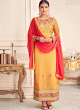 Mishti 3rd By Hotlady 6132 Yellow GeorgetteWedding Wear Straight Cut Suit