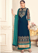 Mishti 3rd By Hotlady 6133 Teal Blue GeorgetteWedding Wear Straight Cut Suit Mishti 3rd By Hotlady 6133 Teal Blue GeorgetteWedding Wear Straight Cut Suit