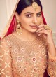 Mishti 3rd By Hotlady 6136 Peach  GeorgetteWedding Wear Straight Cut Suit