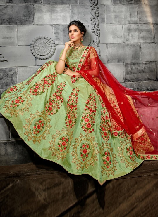 Nayab By Hotlady 4996 Pista SilkWedding Wear Lehanga Choli