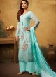 Samisha 2 By Hotlady 6222 Blue GeorgettePartywear Striaght Cut Suit