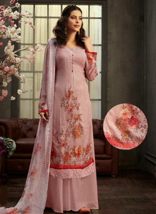 Samisha By Hotlady 6155 Mauve Bemberg GeorgetteParty Wear Plazzo Suit