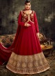 Sareena By Hotlady 7721 Red GeorgetteWedding War Gown Style Anarkali