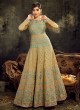 Sareena By Hotlady 7722 Golden Slub SilkWedding War Gown Style Anarkali