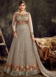 Sareena By Hotlady 7723 Grey Butterfly NetWedding War Gown Style Anarkali