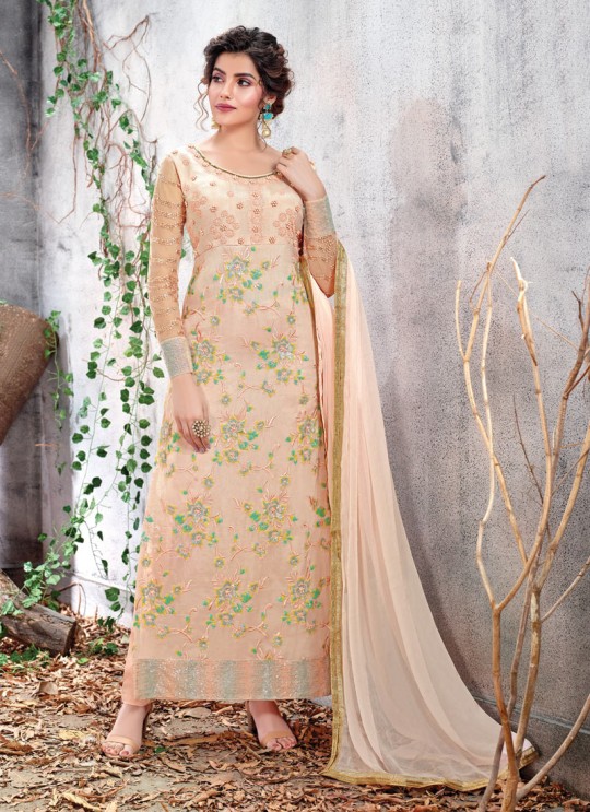 Light Pink Ceremony Chiffon Straight Cut Suit Arshiya 5151 By HOTLADY SC/016075