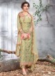 Pista Green Ceremony Net Straight Cut Suit Arshiya 5152 By HOTLADY SC/016076