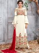 Cream Ceremony Silk Straight Cut Suit Arshiya 5156 By HOTLADY SC/016080