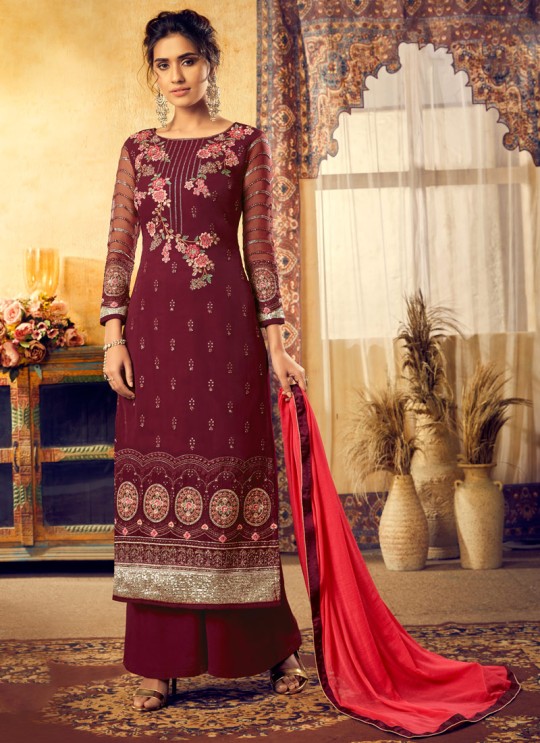 Wine Georgette Mishti 2nd Edition 6123 By Hotlady SC/016818 Wine Georgette Mishti 2nd Edition 6123 By Hotlady SC/016818
