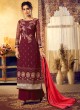 Wine Georgette Mishti 2nd Edition 6123 By Hotlady SC/016818 Wine Georgette Mishti 2nd Edition 6123 By Hotlady SC/016818