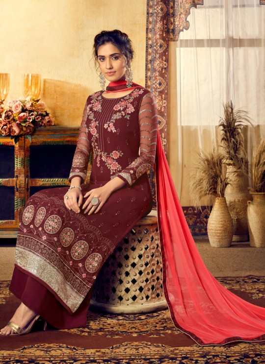 Wine Georgette Mishti 2nd Edition 6123 By Hotlady SC/016818 Wine Georgette Mishti 2nd Edition 6123 By Hotlady SC/016818