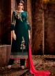 Green Party Wear Georgette Straight Cut Suit Mishti 5122 By Hotlady SC/015917