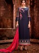 Navy Blue Party Wear Georgette Straight Cut Suit Mishti 5124 By Hotlady SC/015919