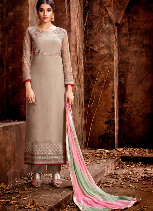 Beige Party Wear Georgette Straight Cut Suit Mishti 5126 By Hotlady SC/015921 Beige Party Wear Georgette Straight Cut Suit Mishti 5126 By Hotlady SC/015921