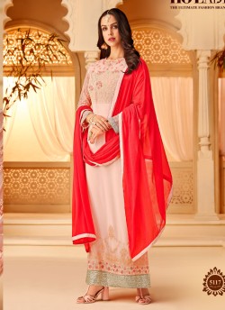 Pink Georgette Embroidered Party Wear Staraight Cut Suit Myra Vol 3 5117 By Hotlady SC/015359