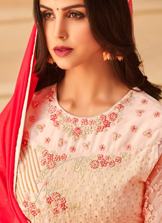 Pink Georgette Embroidered Party Wear Staraight Cut Suit Myra Vol 3 5117 By Hotlady SC/015359
