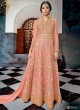 Peach Net Resham Embroidered Floor Length Anarkali Suit Gulnaaz 7072 By Hotlady SC/013719