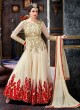 Cream Net Resham Embroidered Floor Length Anarkali Suit Shaheeba 5771 By Hotlady SC/003620