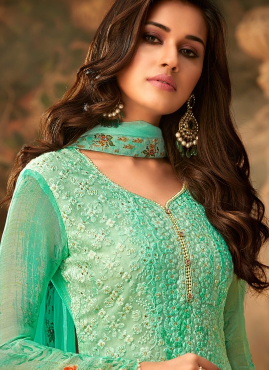 Sea Green Georgette Palazzo Style For Ceremony Fulkari 7173 By Hotlady SC/016352 Sea Green Georgette Palazzo Style For Ceremony Fulkari 7173 By Hotlady SC/016352