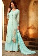 Turquoise Georgette Palazzo Style For Ceremony Fulkari 7177 By Hotlady SC/016356