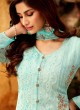 Turquoise Georgette Palazzo Style For Ceremony Fulkari 7177 By Hotlady SC/016356