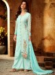 Turquoise Georgette Palazzo Style For Ceremony Fulkari 7177 By Hotlady SC/016356